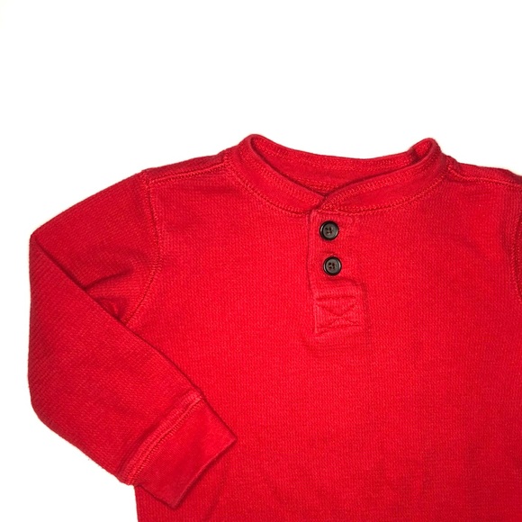 OshKosh Red Long Sleeve Onesie 18mo - Picture 2 of 5